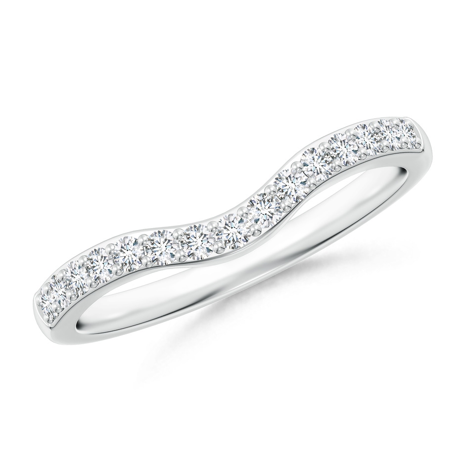 1.55mm GHVS Classic Diamond Half Eternity Contoured Wedding Ring in White Gold 