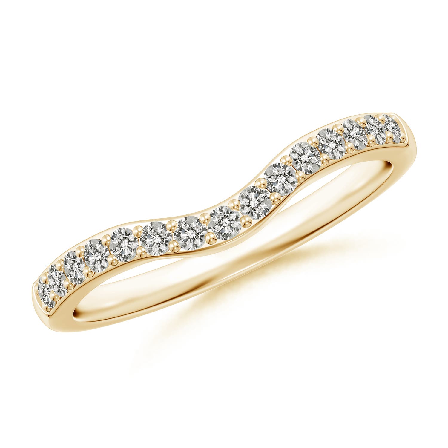 1.55mm JI2 Classic Diamond Half Eternity Contoured Wedding Ring in Yellow Gold