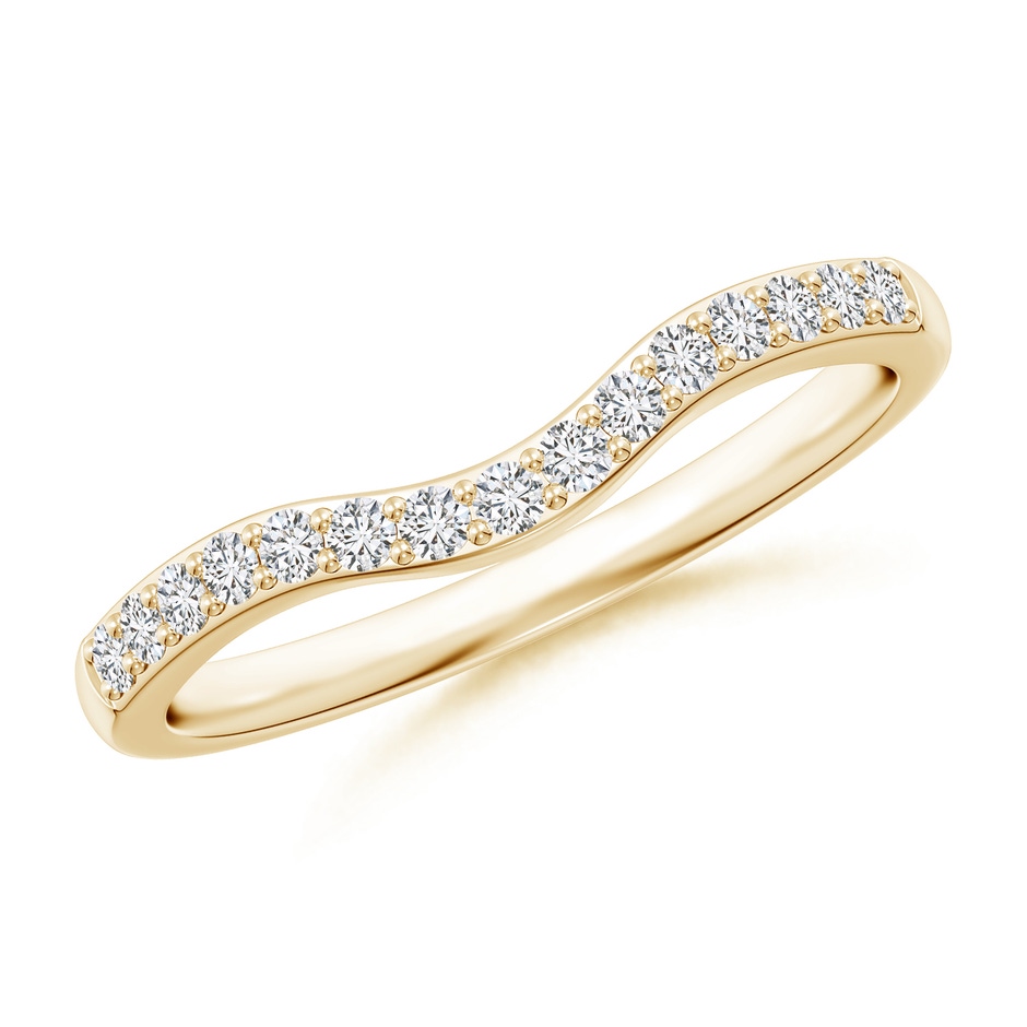 1.5mm HSI2 Classic Diamond Half Eternity Contoured Wedding Ring in Yellow Gold 
