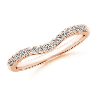 1.5mm JI2 Classic Diamond Half Eternity Contoured Wedding Ring in Rose Gold