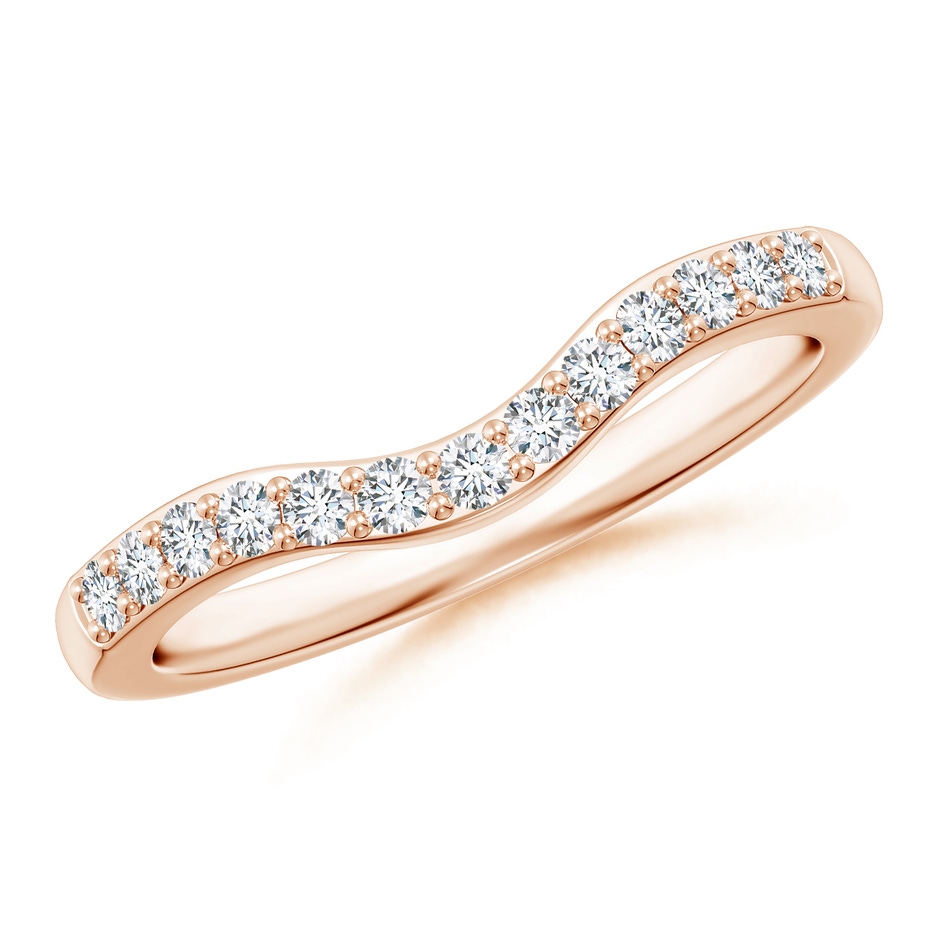 1.7mm GHVS Classic Diamond Half Eternity Contoured Wedding Ring in Rose Gold 