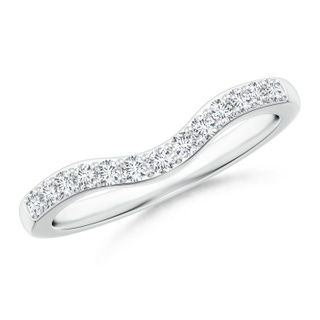 1.7mm GHVS Classic Diamond Half Eternity Contoured Wedding Ring in White Gold