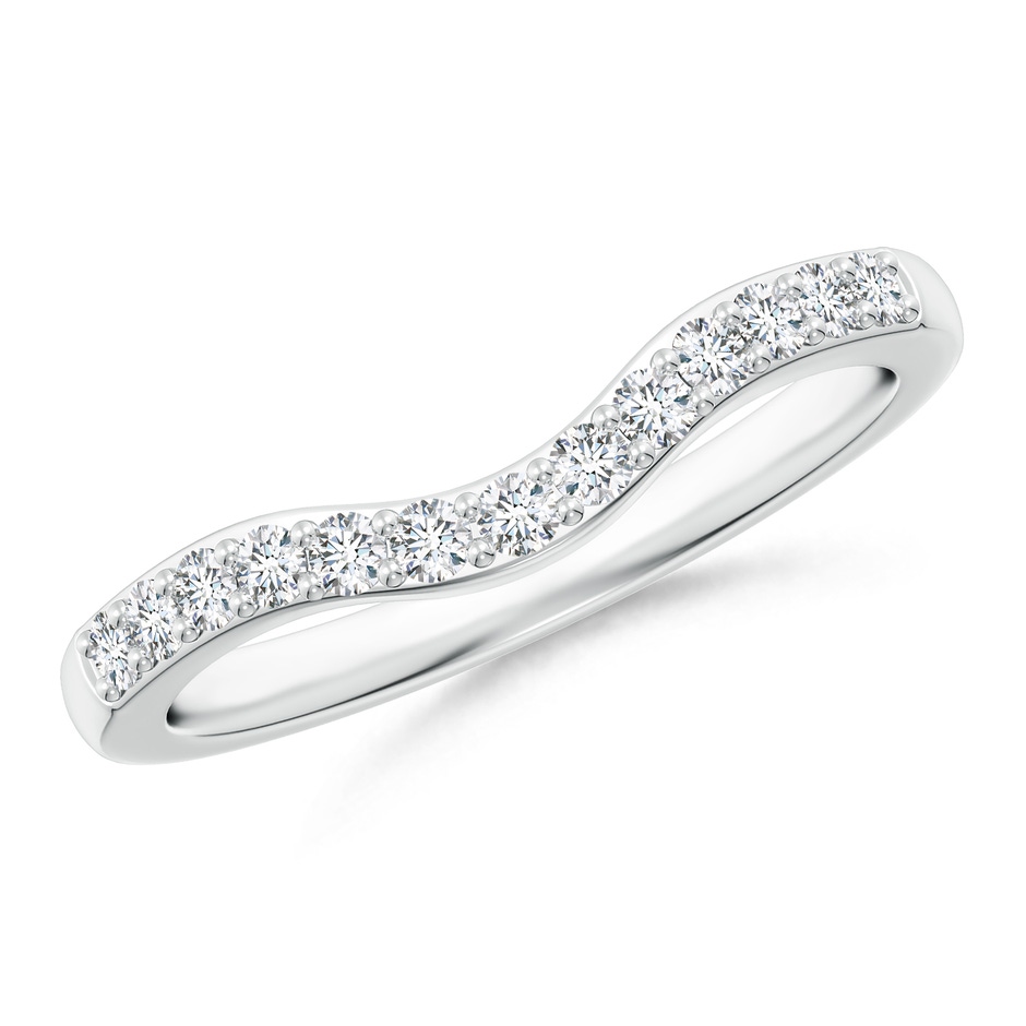 1.7mm GHVS Classic Diamond Half Eternity Contoured Wedding Ring in White Gold 