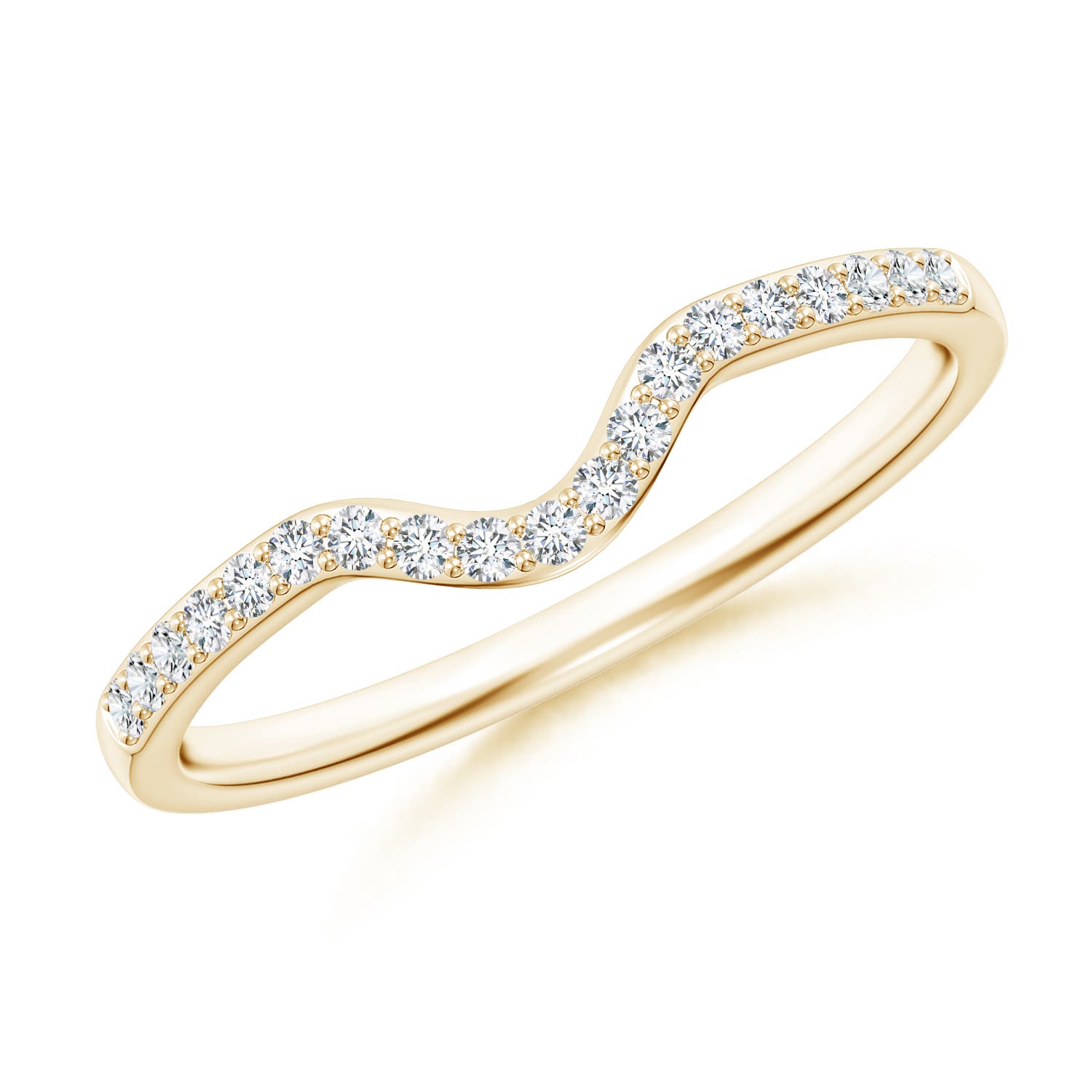 1.2mm GHVS Classic Diamond Curved Comfort Fit Women's Ring in Yellow Gold