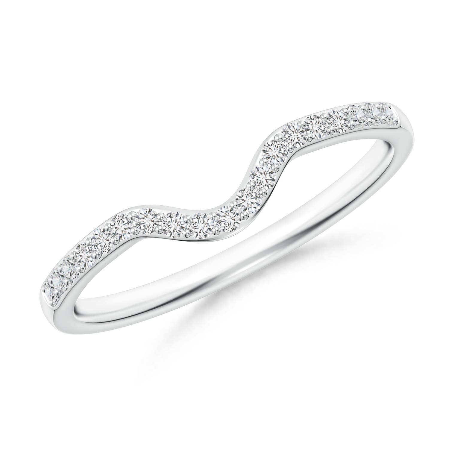 1.2mm HSI2 Classic Diamond Curved Comfort Fit Women's Ring in White Gold