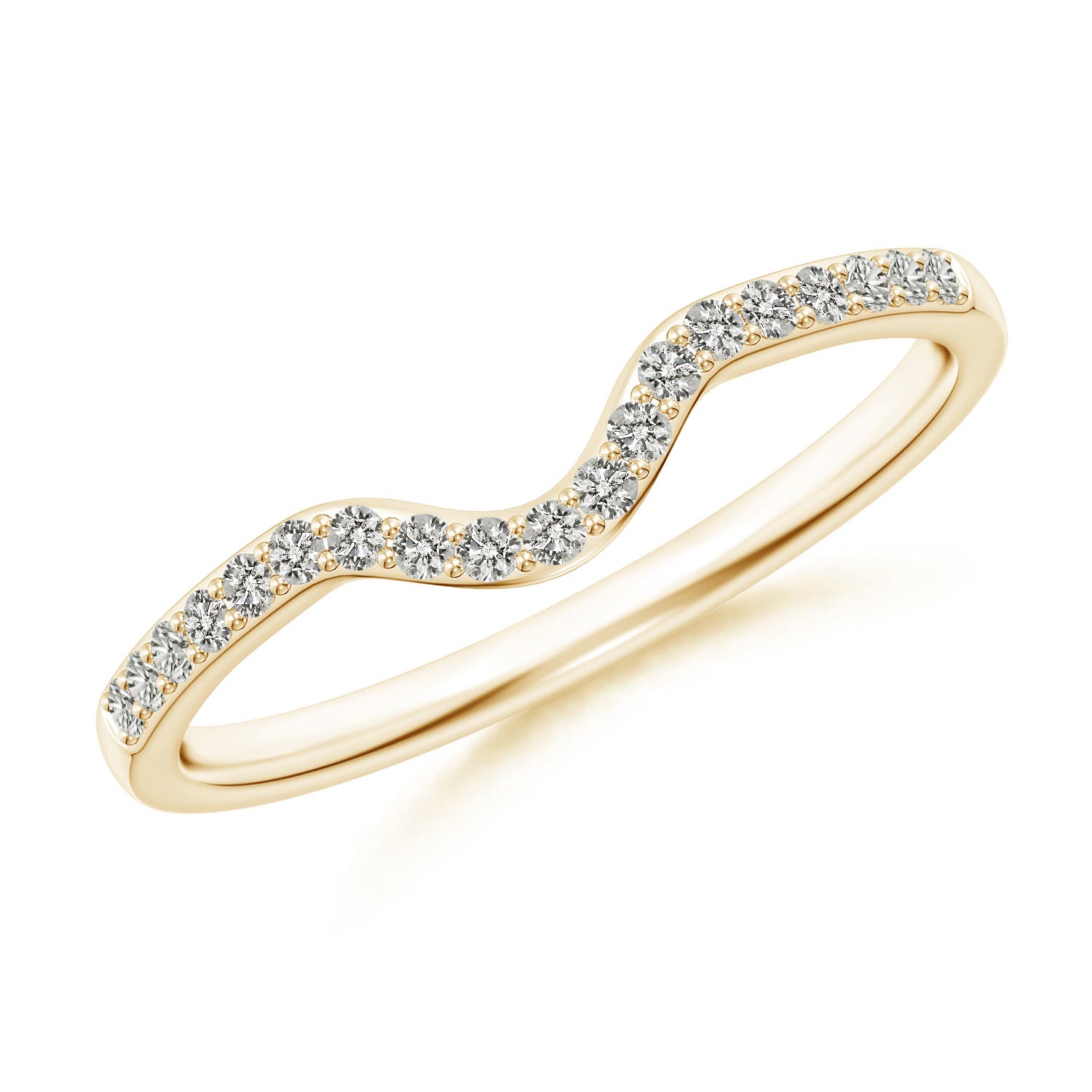 1.2mm JI2 Classic Diamond Curved Comfort Fit Women's Ring in 18K Yellow Gold