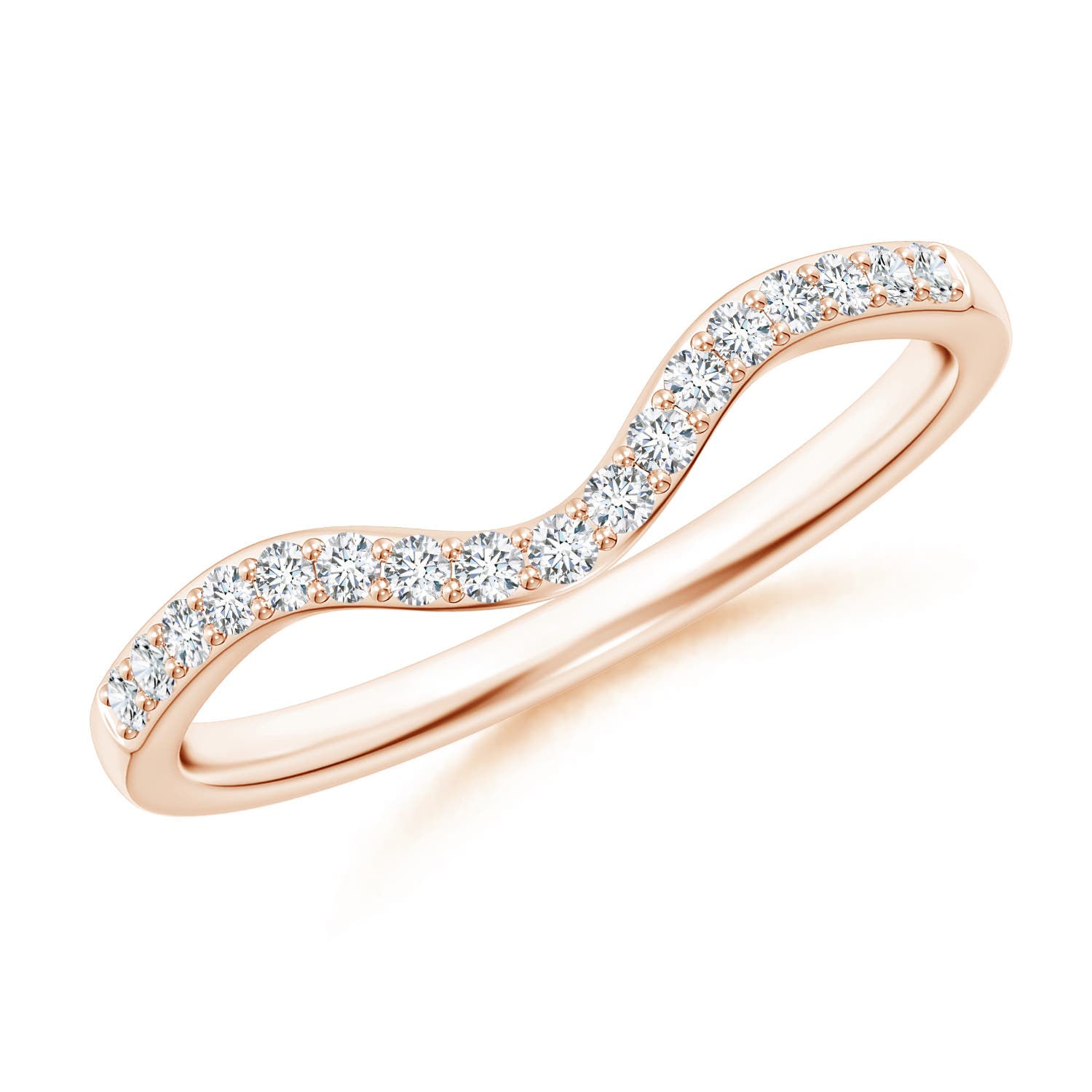 1.3mm GHVS Classic Diamond Curved Comfort Fit Women's Ring in 18K Rose Gold