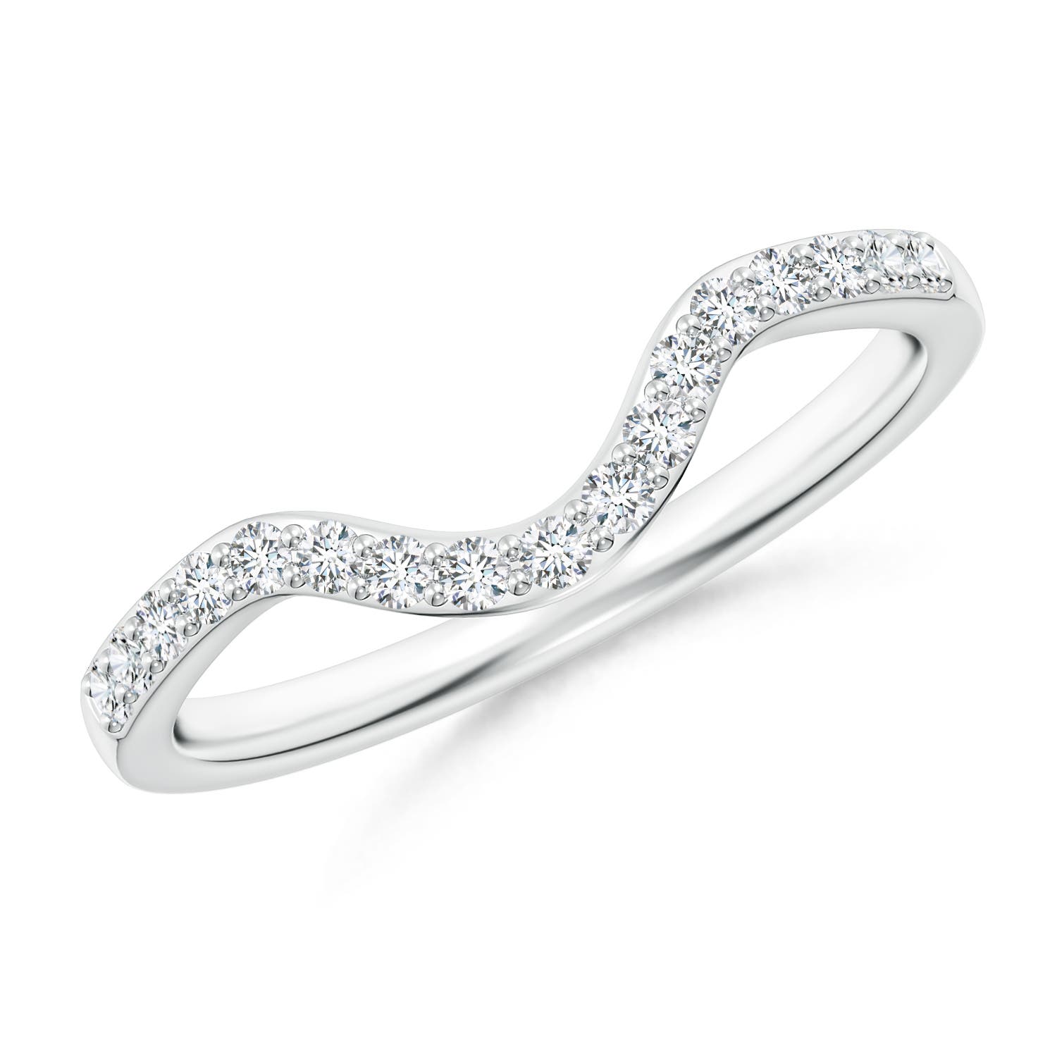 1.4mm GHVS Classic Diamond Curved Comfort Fit Women's Ring in White Gold