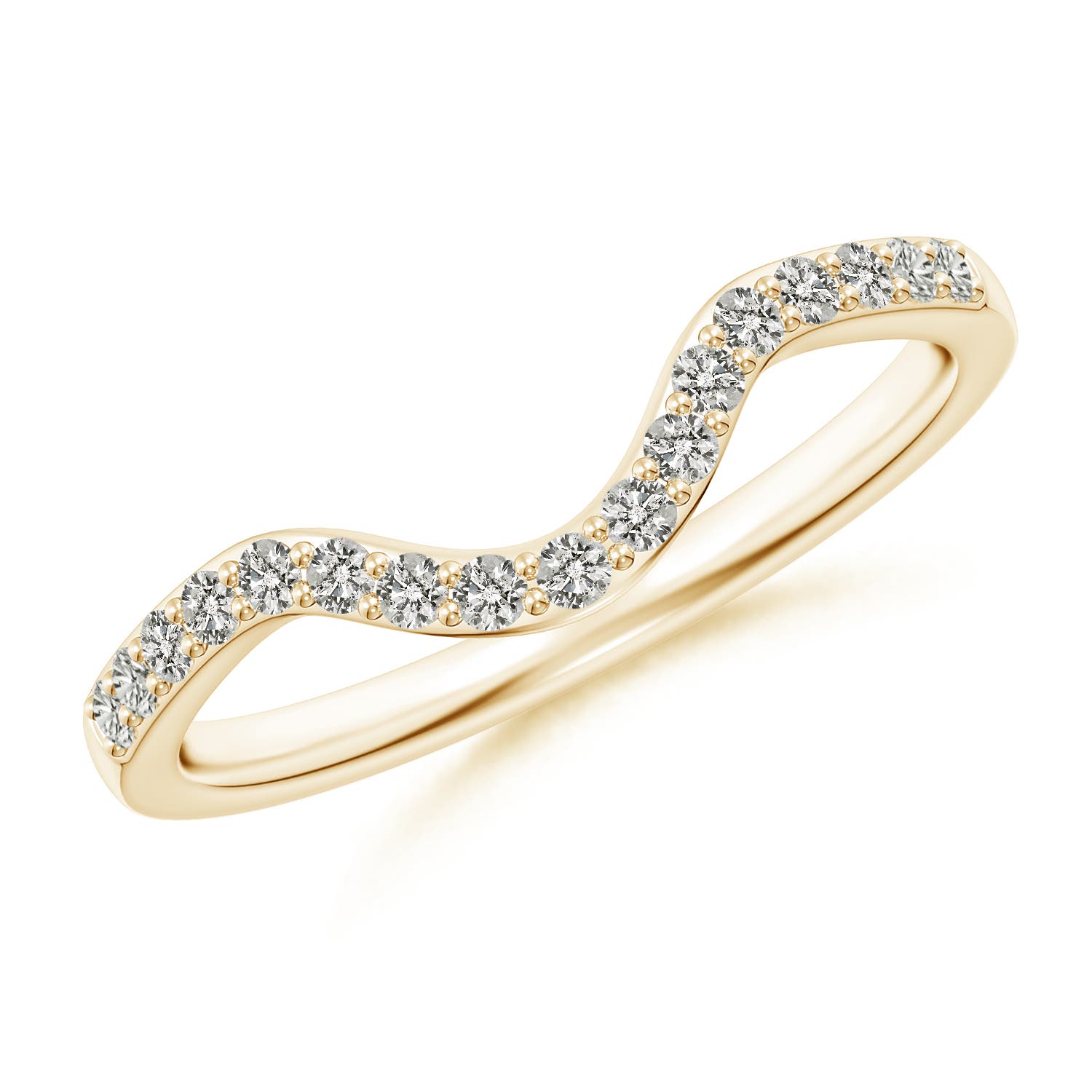1.4mm JI2 Classic Diamond Curved Comfort Fit Women's Ring in Yellow Gold