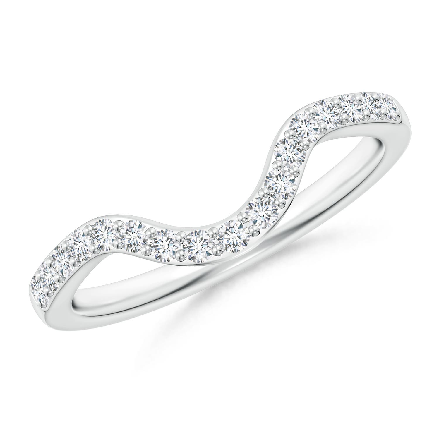 1.5mm GHVS Classic Diamond Curved Comfort Fit Women's Ring in P950 Platinum