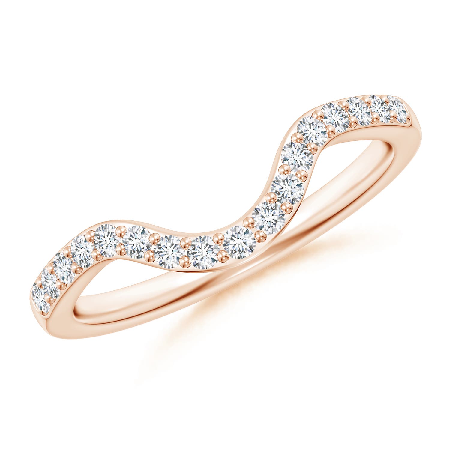 1.5mm GHVS Classic Diamond Curved Comfort Fit Women's Ring in Rose Gold