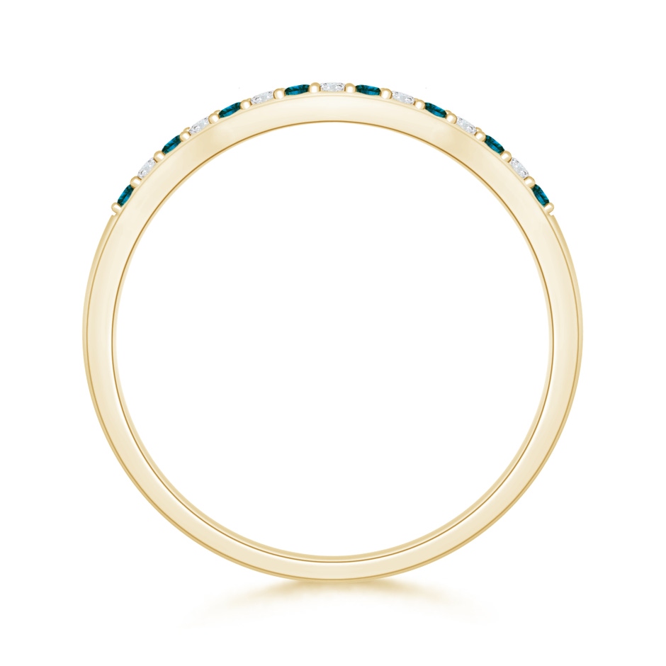 1.2mm AA Round Blue and White Diamond Contour Wedding Ring in 18K Yellow Gold side 199