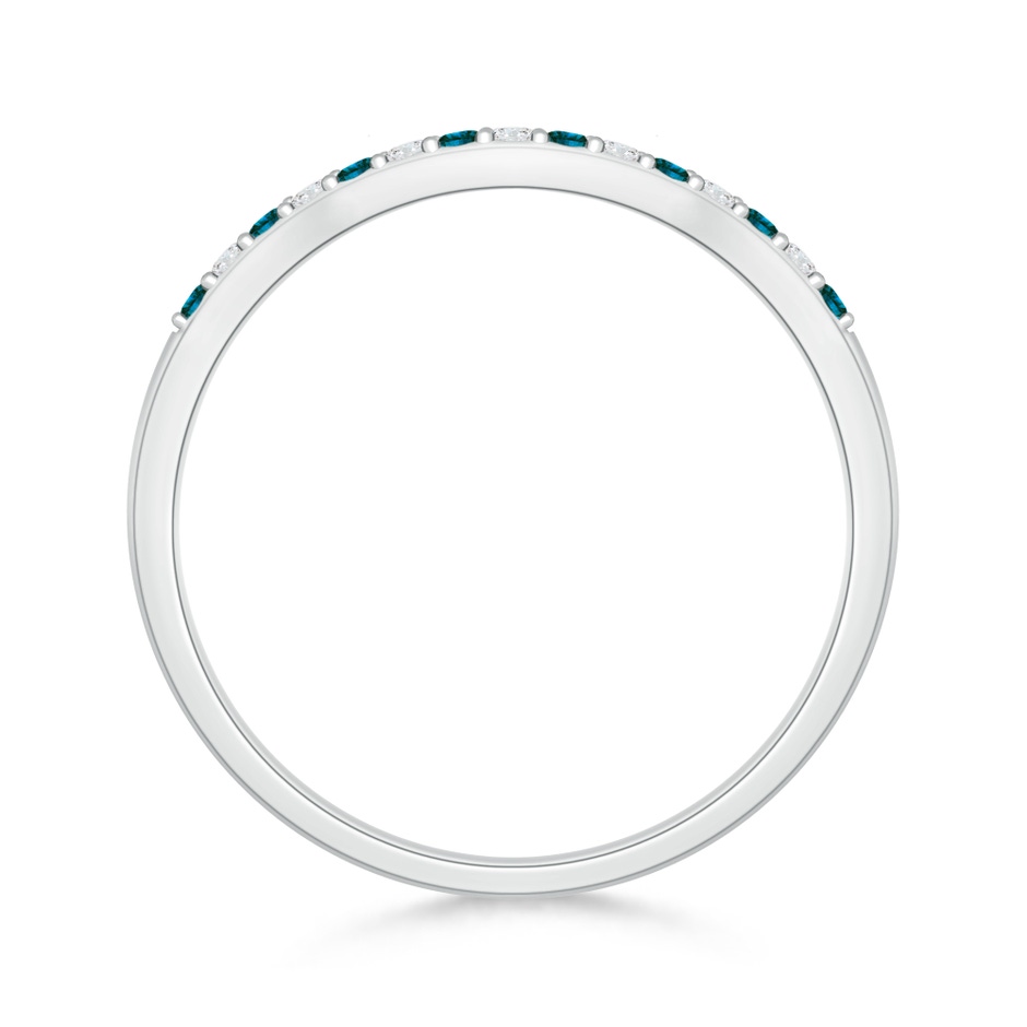 1.2mm AA Round Blue and White Diamond Contour Wedding Ring in P950 Platinum side 199