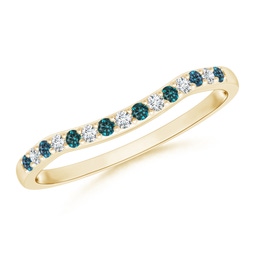 Stackables Yellow Gold Enhanced Blue Diamond Rings