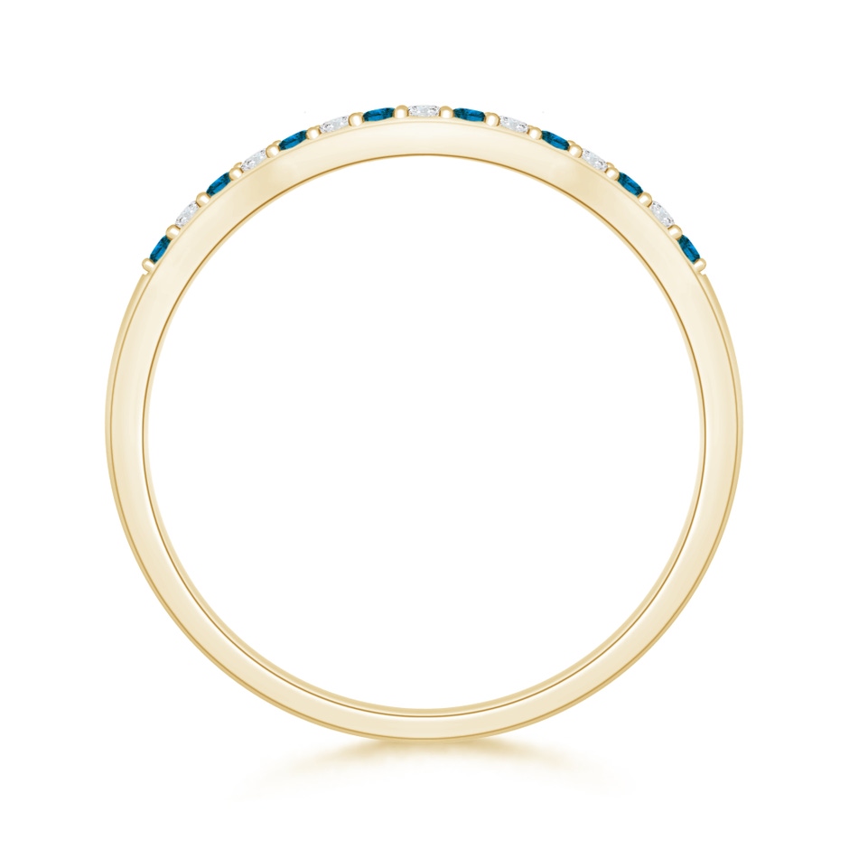 1.2mm AAA Round Blue and White Diamond Contour Wedding Ring in 18K Yellow Gold side 199