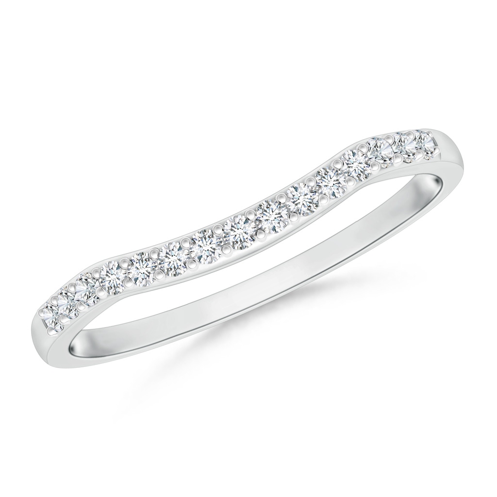1.2mm GVS2 Prong Set Diamond Contour Wedding Ring in 18K White Gold