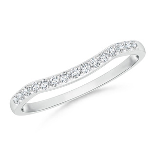 1.2mm GVS2 Prong Set Diamond Contour Wedding Ring in White Gold
