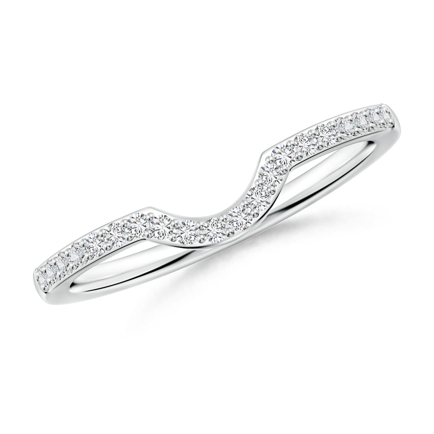 1.15mm HSI2 Classic Diamond Curved Comfort Fit Wedding Ring in 18K White Gold