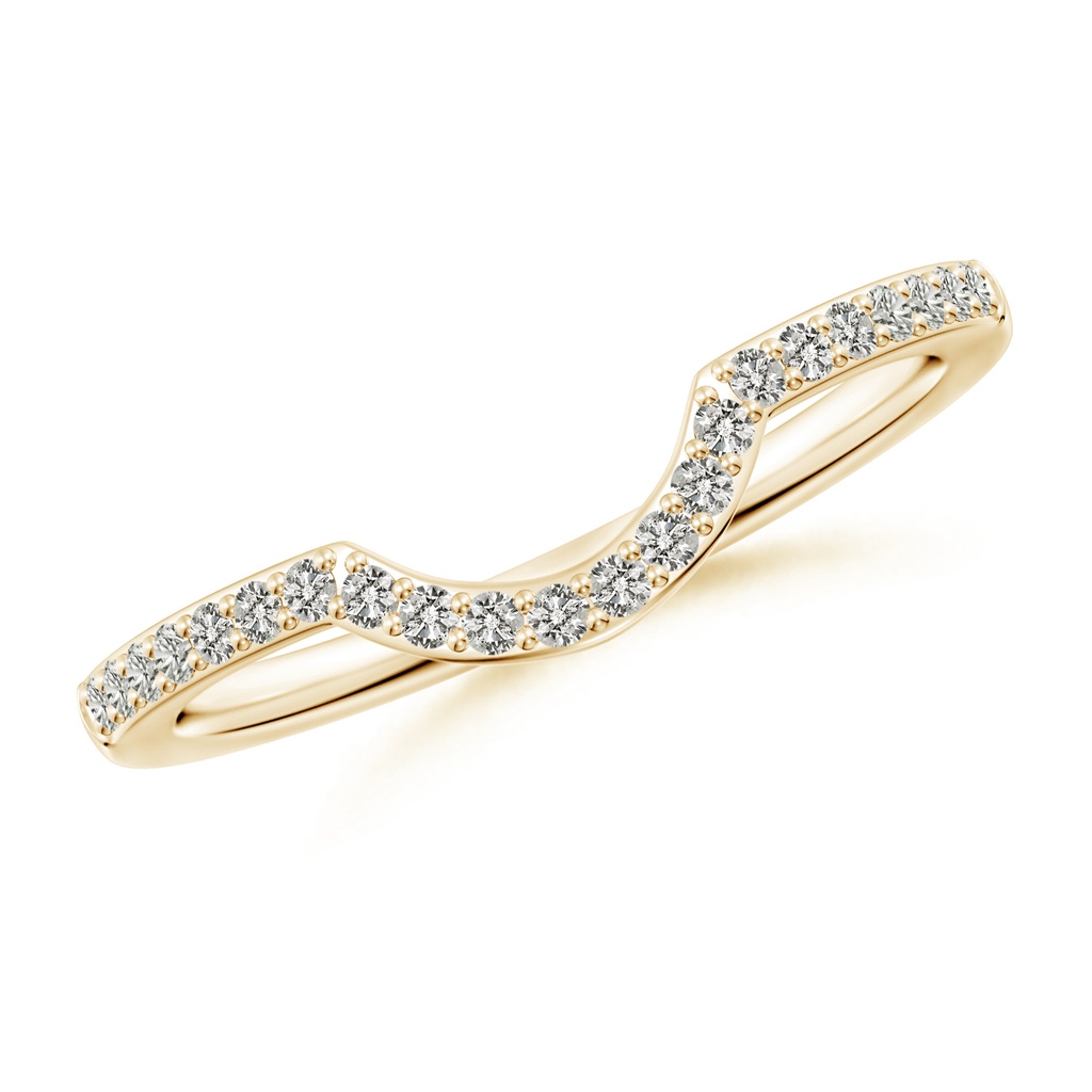 1.2mm JI2 Classic Diamond Curved Comfort Fit Wedding Ring in Yellow Gold