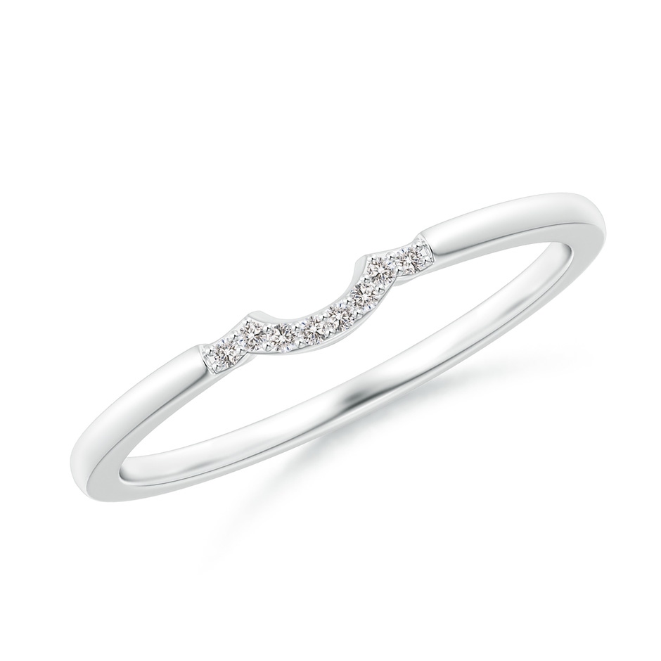 0.9mm IJI1I2 Prong-Set Diamond Curved Wedding Ring in White Gold 