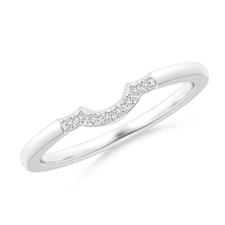 1.1mm HSI2 Prong-Set Diamond Curved Wedding Ring in White Gold