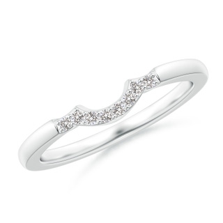1.2mm IJI1I2 Prong-Set Diamond Curved Wedding Ring in P950 Platinum