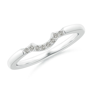1.2mm KI3 Prong-Set Diamond Curved Wedding Ring in White Gold