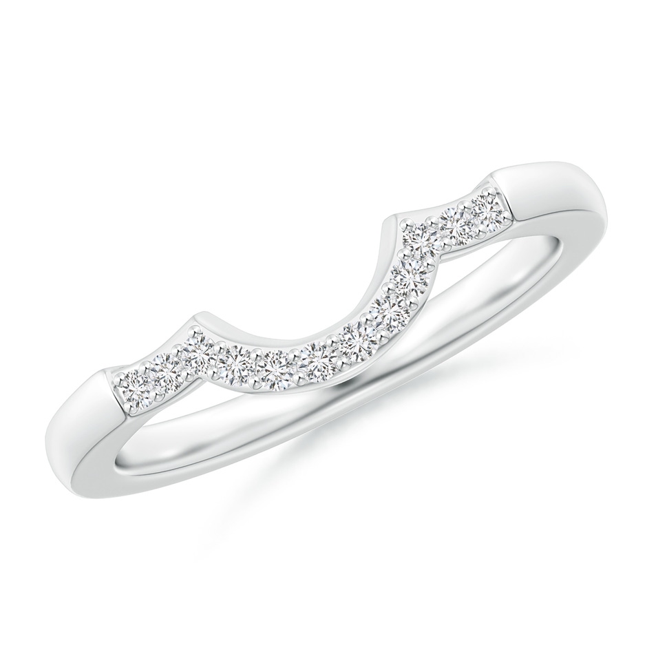 1.35mm HSI2 Prong-Set Diamond Curved Wedding Ring in White Gold 