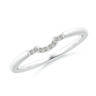 1mm KI3 Prong-Set Diamond Curved Wedding Ring in White Gold