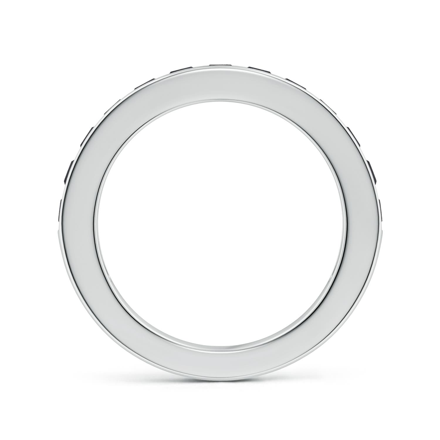 2.1mm AA Channel Set Round Enhanced Black Diamond Half Eternity Band in 18K White Gold