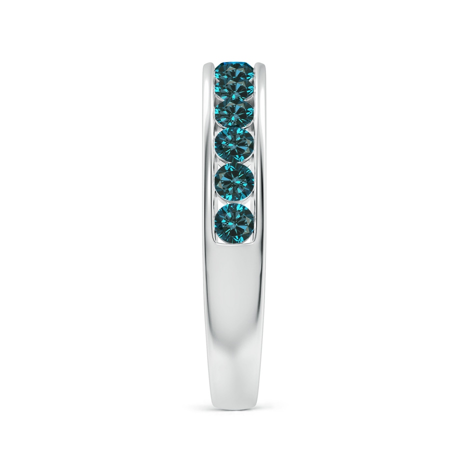 2.1mm AA Channel Set Round Enhanced Blue Diamond Half Eternity Ring in 18K White Gold side 299