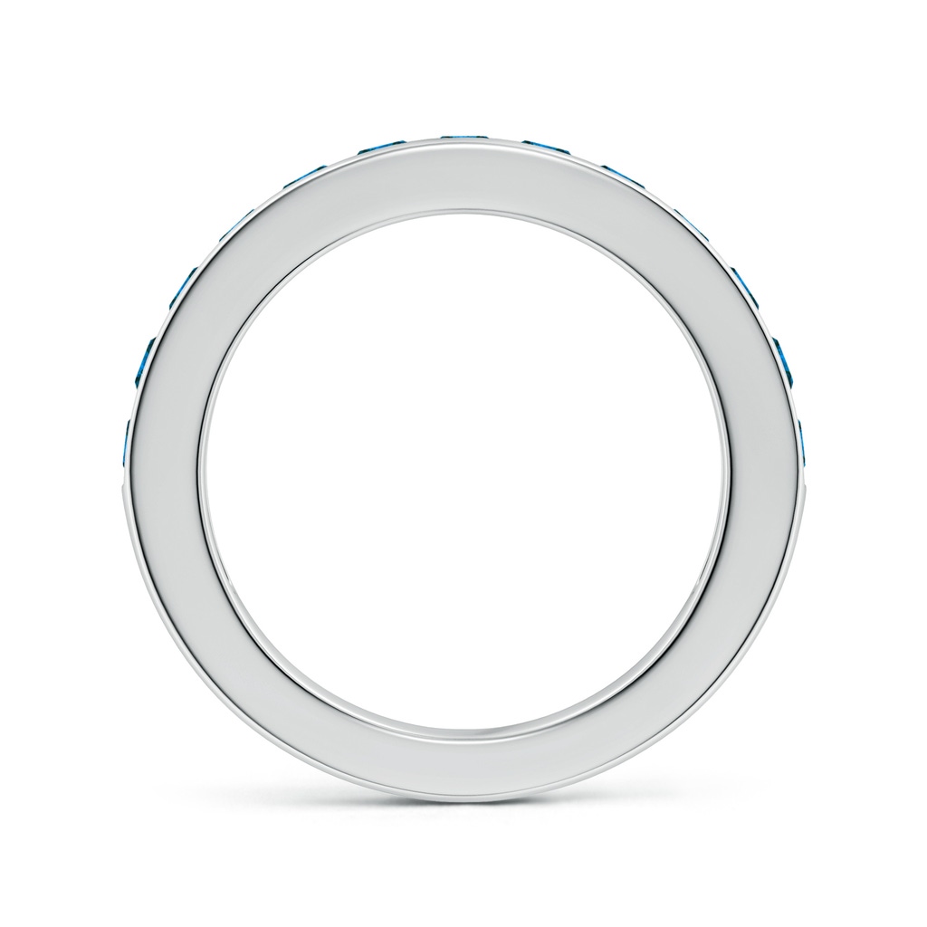 2.1mm AAA Channel Set Round Enhanced Blue Diamond Half Eternity Ring in 18K White Gold - side 199