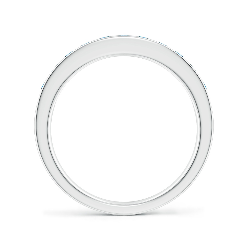 2.1mm AAA Channel Set Round Enhanced Blue Diamond Half Eternity Ring in White Gold - side 199