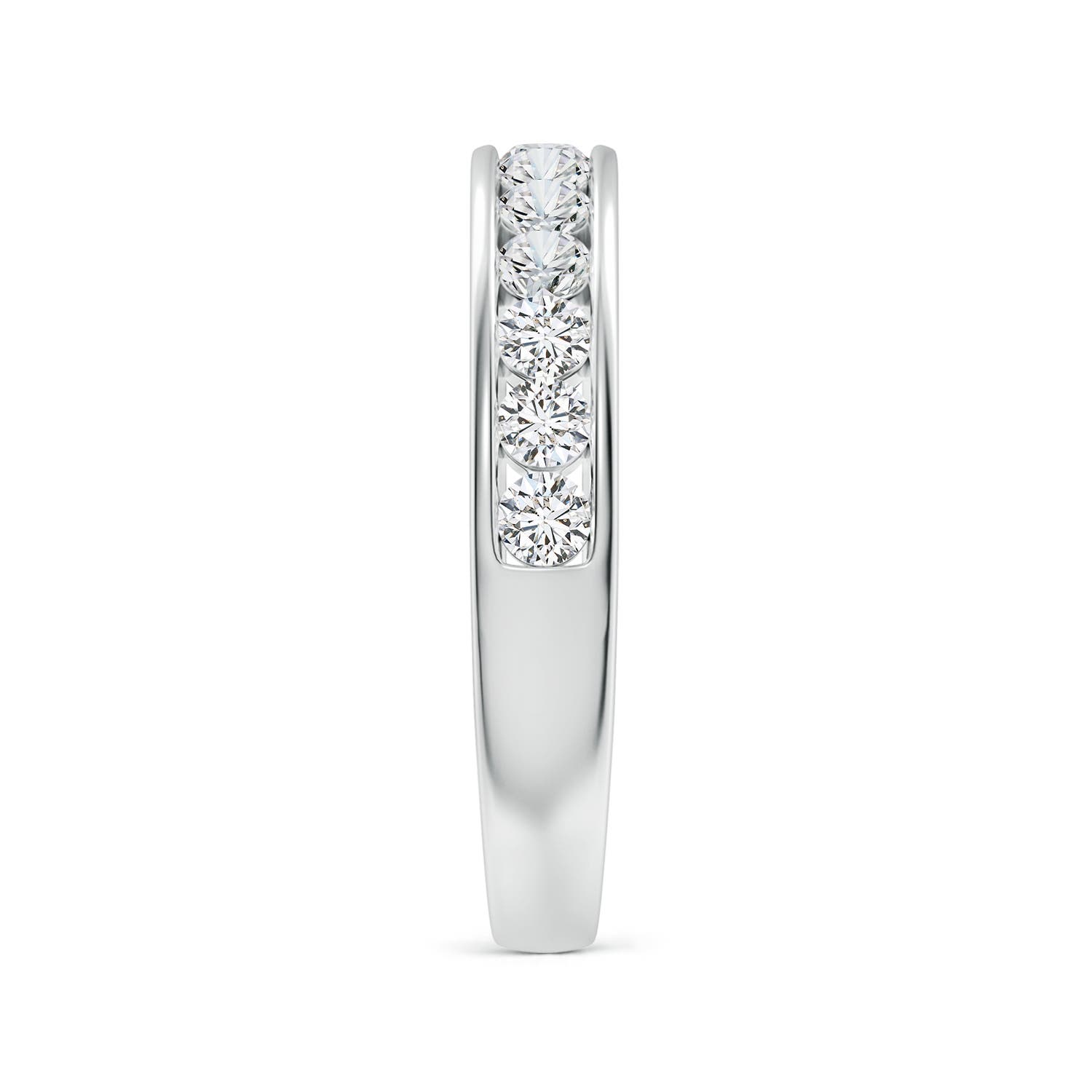 2.1mm HSI2 Channel Set Half Eternity Diamond Wedding Ring in P950 Platinum - side 3