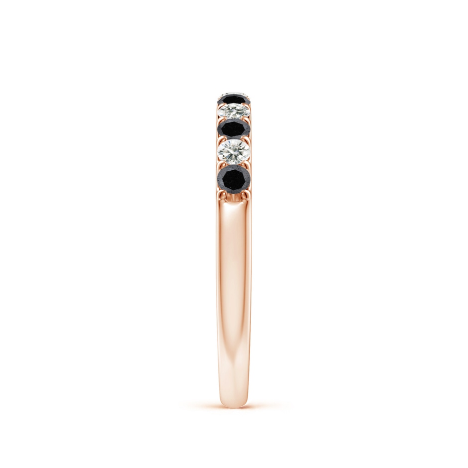 2.1mm A Prong-Set White and Enhanced Black Diamond Half Eternity Ring in Rose Gold side 299
