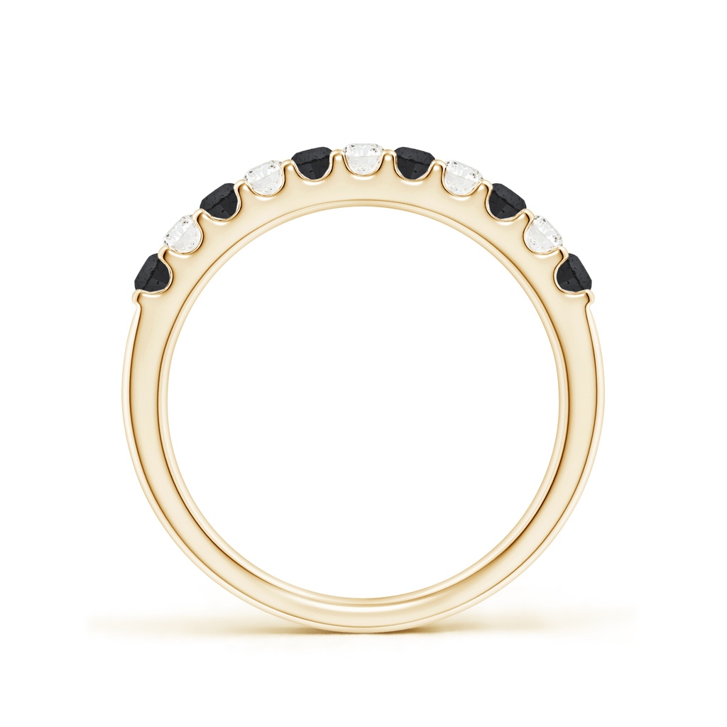 2.1mm A Prong-Set White and Enhanced Black Diamond Half Eternity Ring in Yellow Gold - side 199