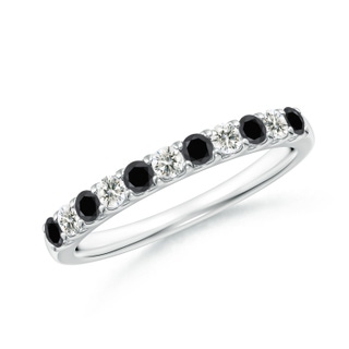 2.1mm AA Prong-Set White and Enhanced Black Diamond Half Eternity Ring in P950 Platinum