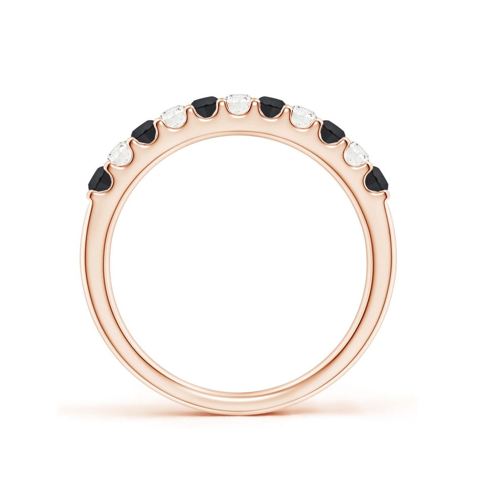 2.1mm AA Prong-Set White and Enhanced Black Diamond Half Eternity Ring in Rose Gold side 199
