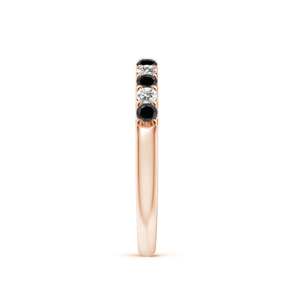 2.1mm AA Prong-Set White and Enhanced Black Diamond Half Eternity Ring in Rose Gold side 299