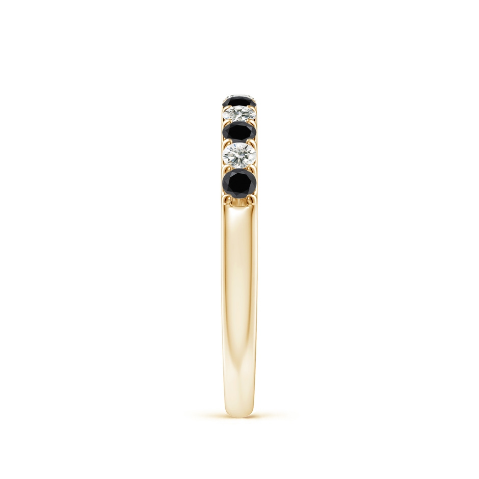 2.1mm AA Prong-Set White and Enhanced Black Diamond Half Eternity Ring in Yellow Gold side 299