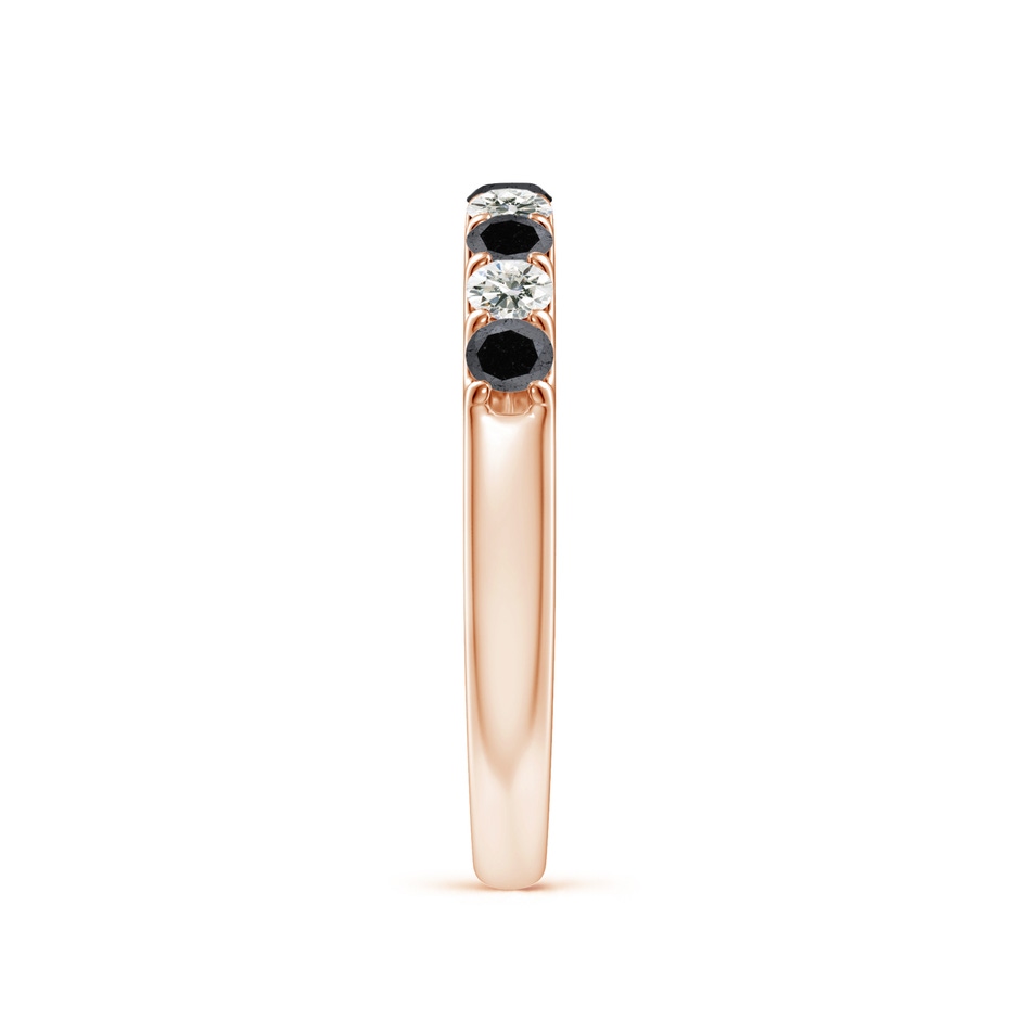 2.5mm A Prong-Set White and Enhanced Black Diamond Half Eternity Ring in Rose Gold side 299