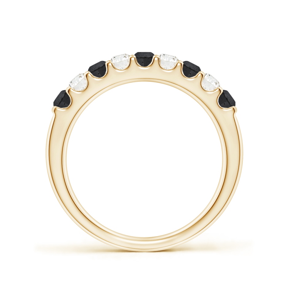 2.5mm A Prong-Set White and Enhanced Black Diamond Half Eternity Ring in Yellow Gold side 199
