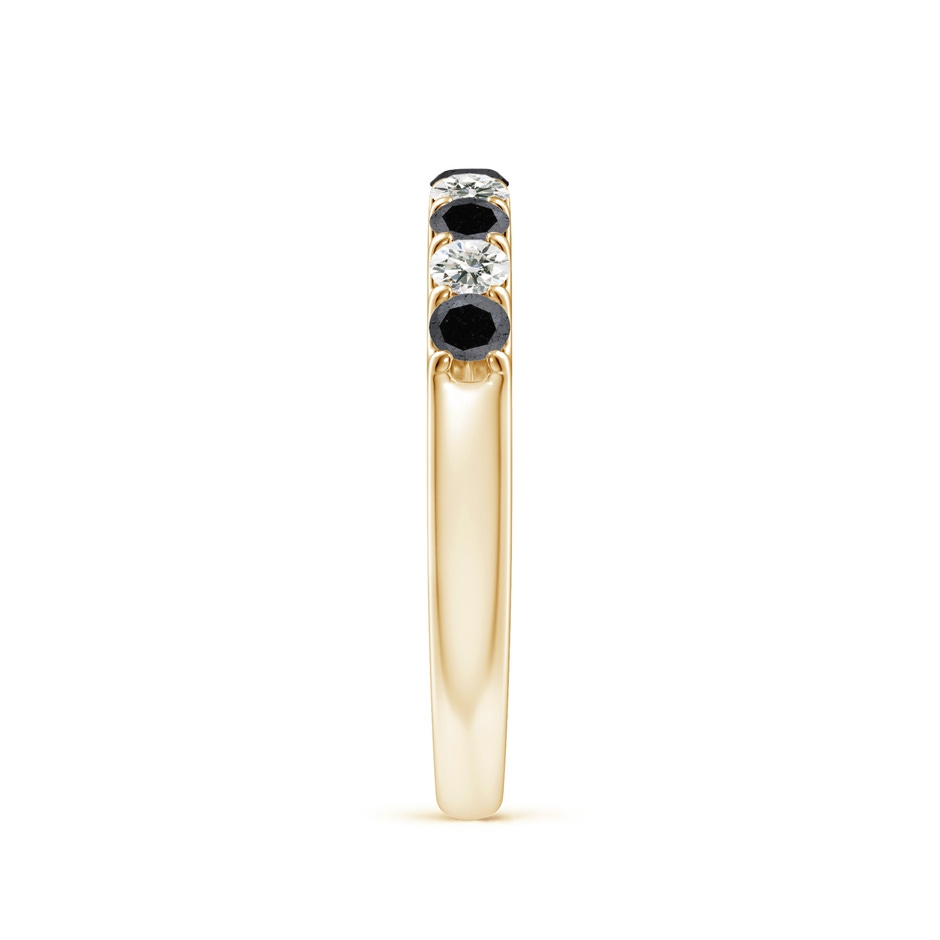 2.5mm A Prong-Set White and Enhanced Black Diamond Half Eternity Ring in Yellow Gold side 299