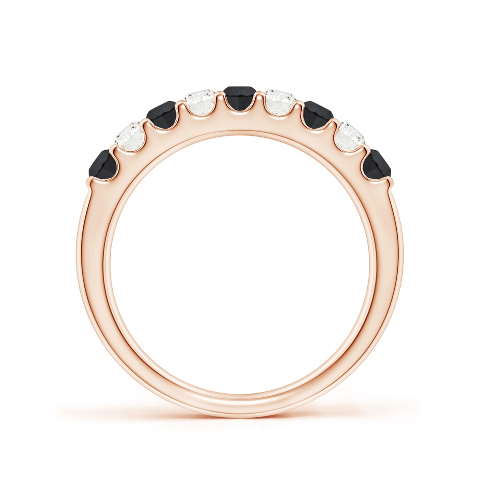 2.5mm AA Prong-Set White and Enhanced Black Diamond Half Eternity Ring in Rose Gold side 199