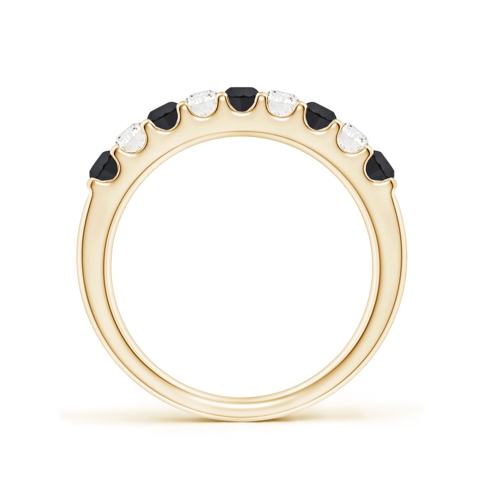 2.5mm AA Prong-Set White and Enhanced Black Diamond Half Eternity Ring in Yellow Gold side 199
