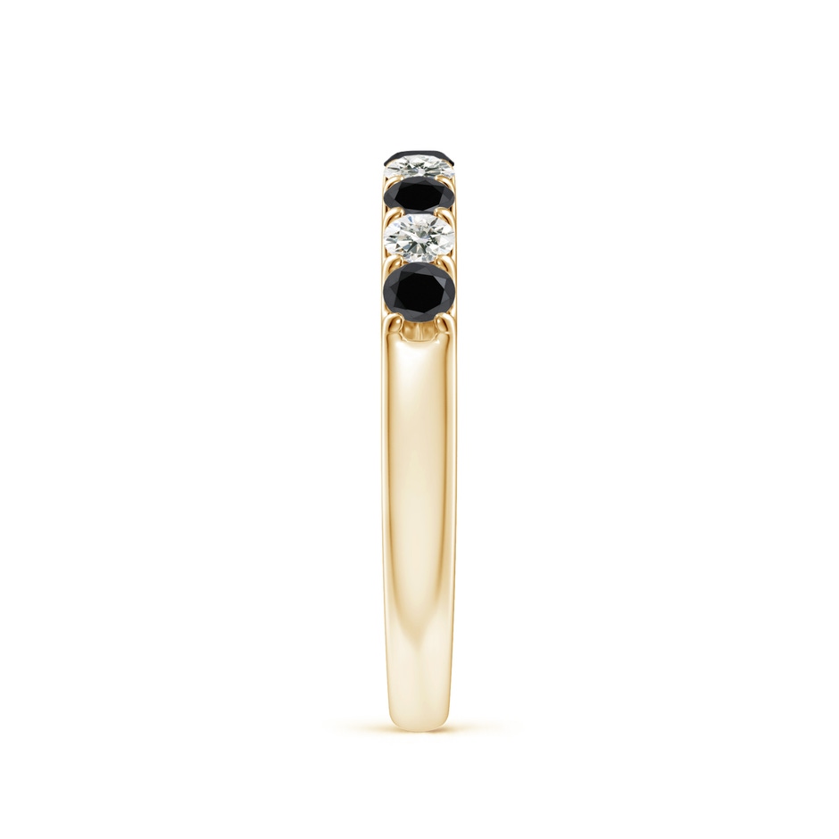 2.5mm AA Prong-Set White and Enhanced Black Diamond Half Eternity Ring in Yellow Gold side 299