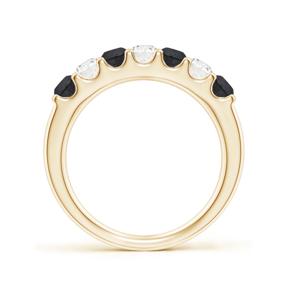 3.1mm A Prong-Set White and Enhanced Black Diamond Half Eternity Ring in Yellow Gold side 199