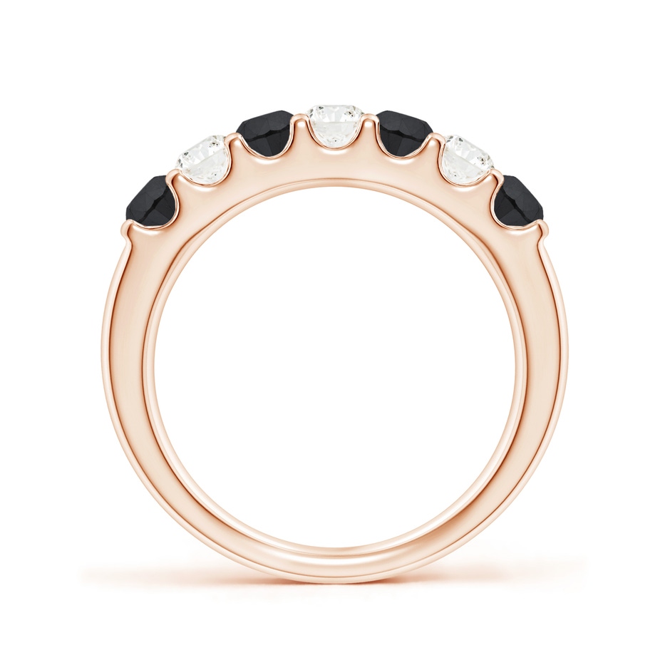 3.1mm AA Prong-Set White and Enhanced Black Diamond Half Eternity Ring in 18K Rose Gold side 199