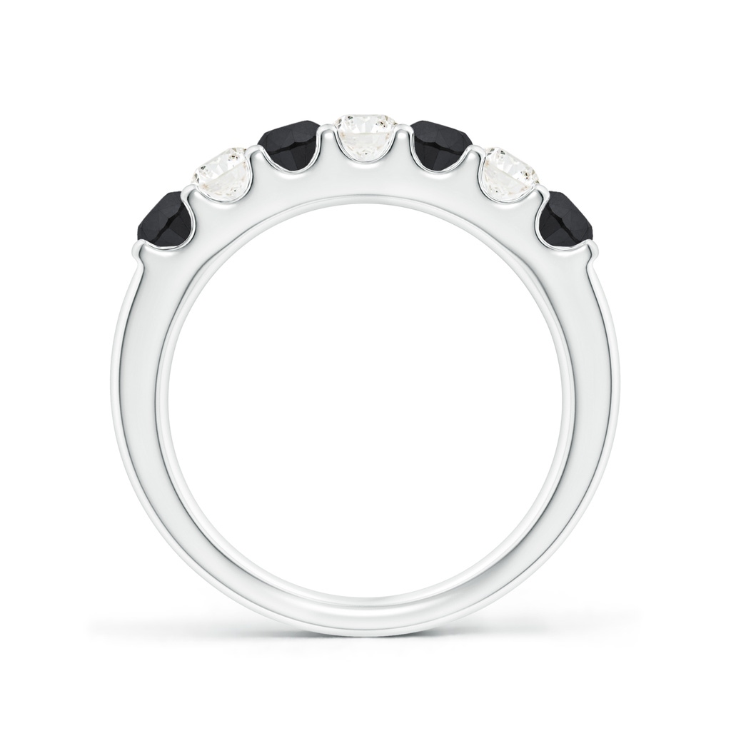 3.1mm AA Prong-Set White and Enhanced Black Diamond Half Eternity Ring in White Gold - side 199