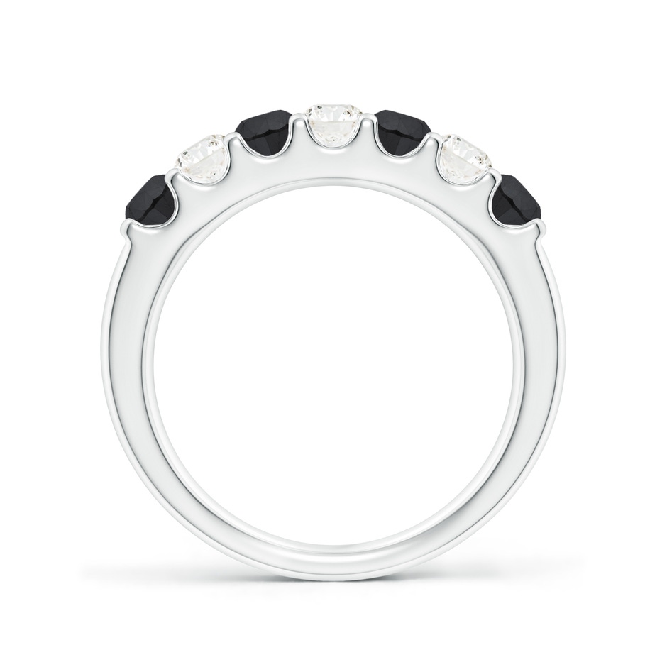 3.1mm AA Prong-Set White and Enhanced Black Diamond Half Eternity Ring in White Gold side 199